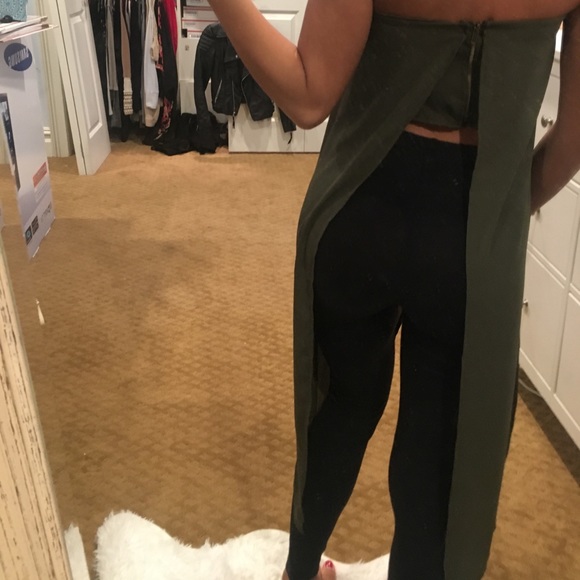 Gorgeous olive green long strapless top - Picture 8 of 10